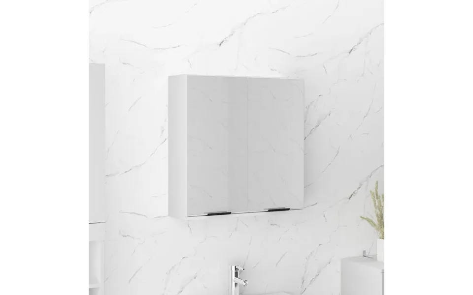 Vidaxl Badeværelsesskab Med Spejl 64x20x67 Cm Hvid