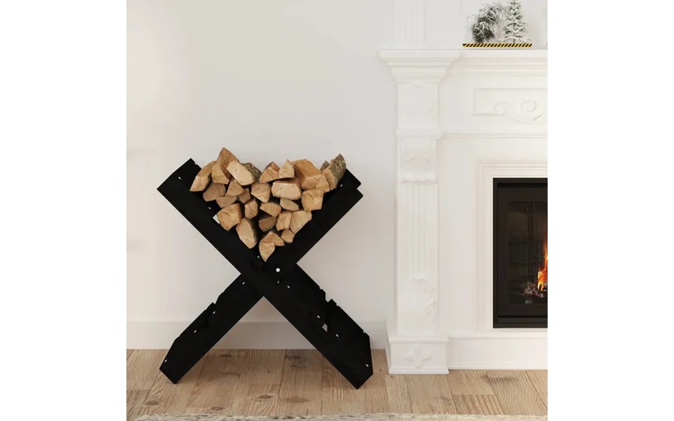 Vidaxl Brændestativ 47x39,5x48 Cm Massivt Fyrretræ Sort