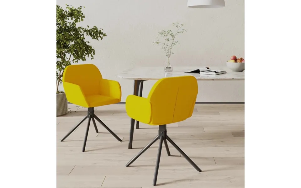 Vidaxl Drejelige Spisebordsstole 2 Stk. Fløjl Gul