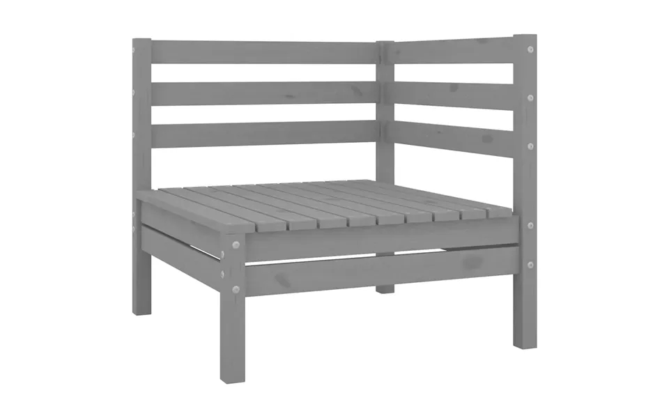 Vidaxl Hjørnemodul Til Havesofa Massivt Fyrretræ Grå