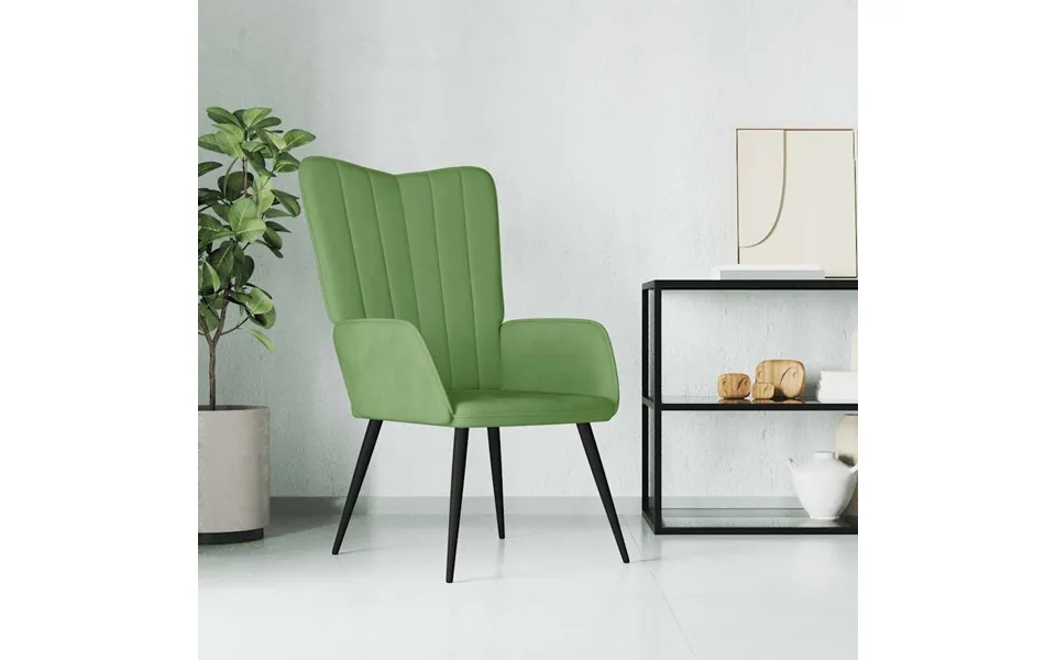 Vidaxl Lænestol Fløjl Lysegrøn