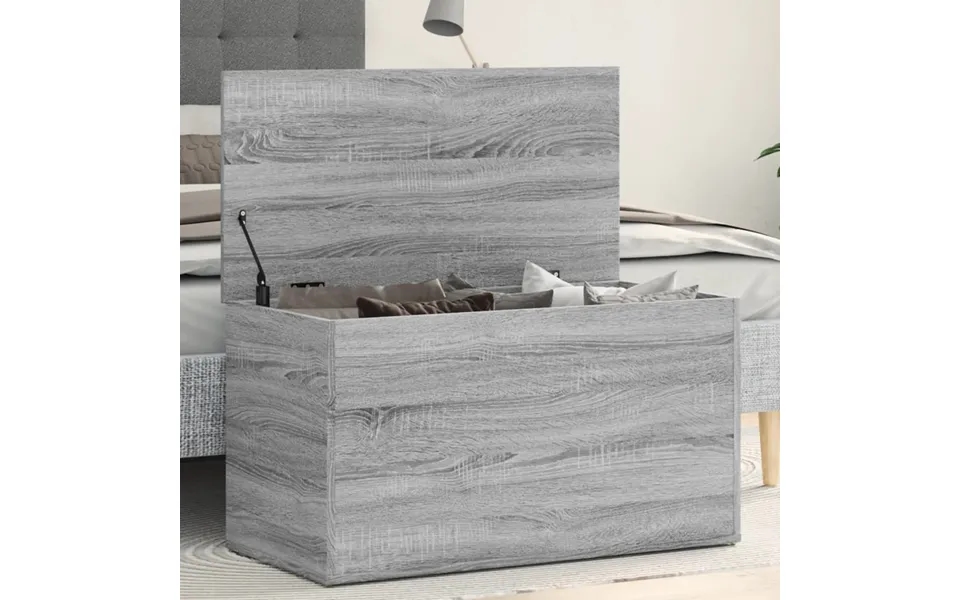 Vidaxl Opbevaringskasse 84x42x46 Cm Konstrueret Træ Grå Sonoma-eg