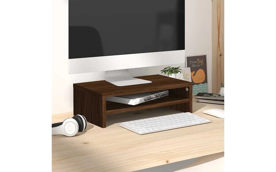 Vidaxl Skærmstander 42x24x13 Cm Konstrueret Træ Brun Egetræsfarve