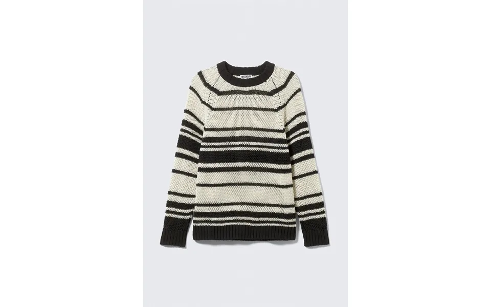 Striped Knitted Raglan-sleeved Sweater