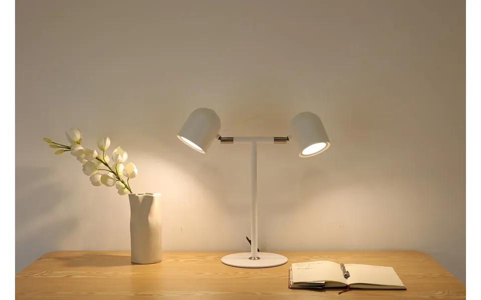 Minimalistisk Skrivebordslampe - Med Base & To Lamper
