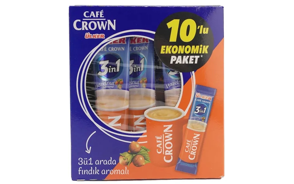 Ulker Café Crown 3in1 Instant Coffee Hazelnut 10 Stk